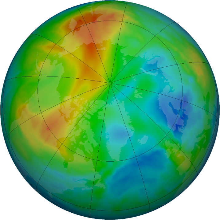 Arctic ozone map for 14 December 2008